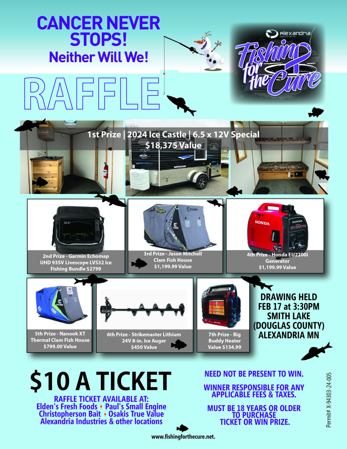 Raffle Tickets Fishing For the Cure Ice Fishing Challenge